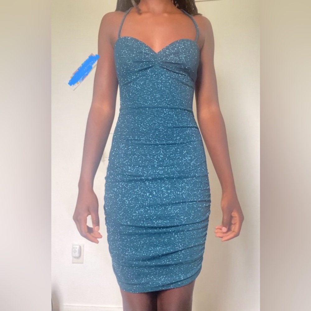 Windsor S Teal Bodycon Dress - Picture 5 of 5